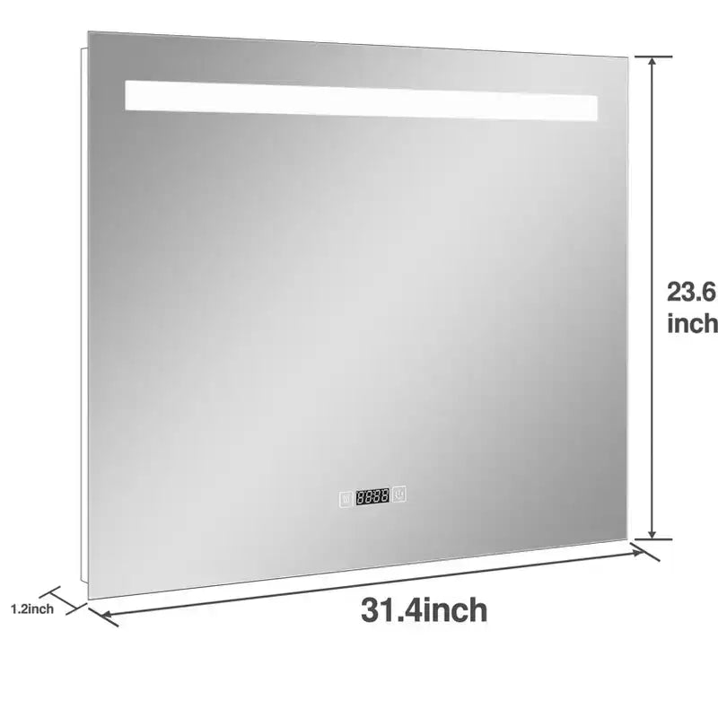 Miroir de Vanité de Salle de Bain LED Rectangulaire Anti-buée Dovelina
