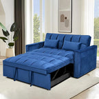 Causeuse de futon moderne en velours avec dossier inclinable et poches, 2 places – Gris foncé / Gris clair / Bleu / Noir