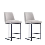 Manhattan Comfort Set of 2 Serena Leatherette Upholstered Metal Counter Height Barstools
