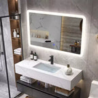 Miroir LED de salle de bain rectangulaire Costway mural, tactile, à intensité variable, 3 couleurs, sans cadre