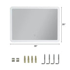 Miroir LED de salle de bain rectangulaire Costway mural, tactile, à intensité variable, 3 couleurs, sans cadre
