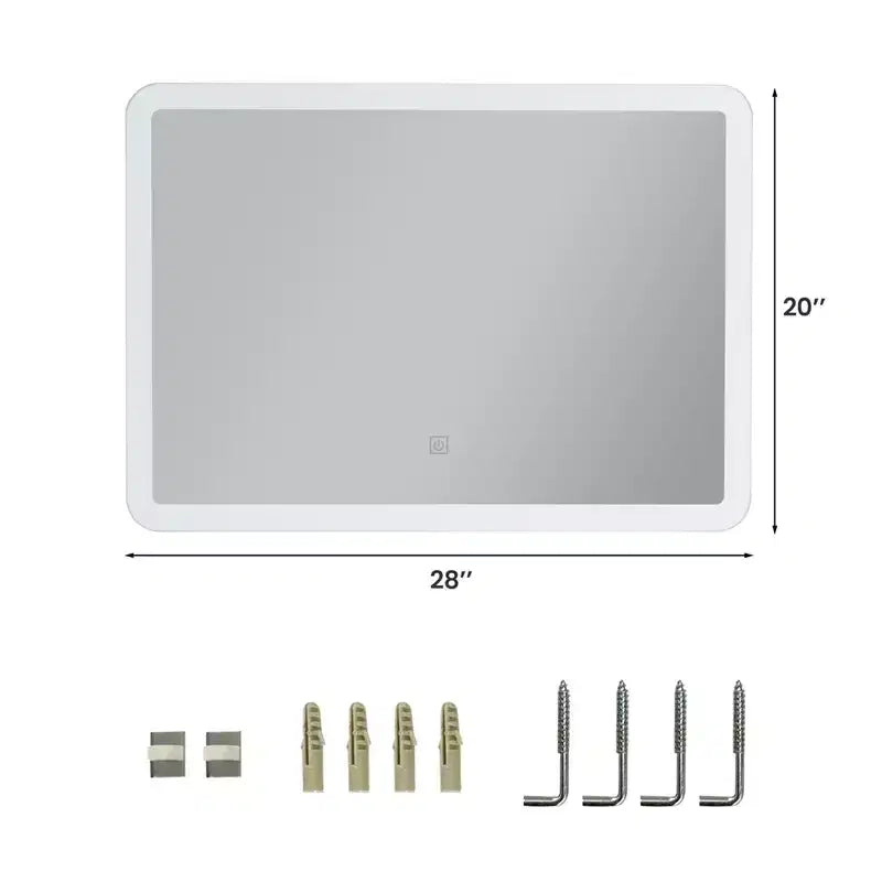 Miroir LED de salle de bain rectangulaire Costway mural, tactile, à intensité variable, 3 couleurs, sans cadre