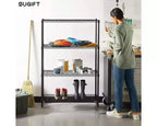 Étagère métallique à 4 niveaux, rack de stockage en acier 36x14x54 pouces, capacité 1000 livres, finition chromée