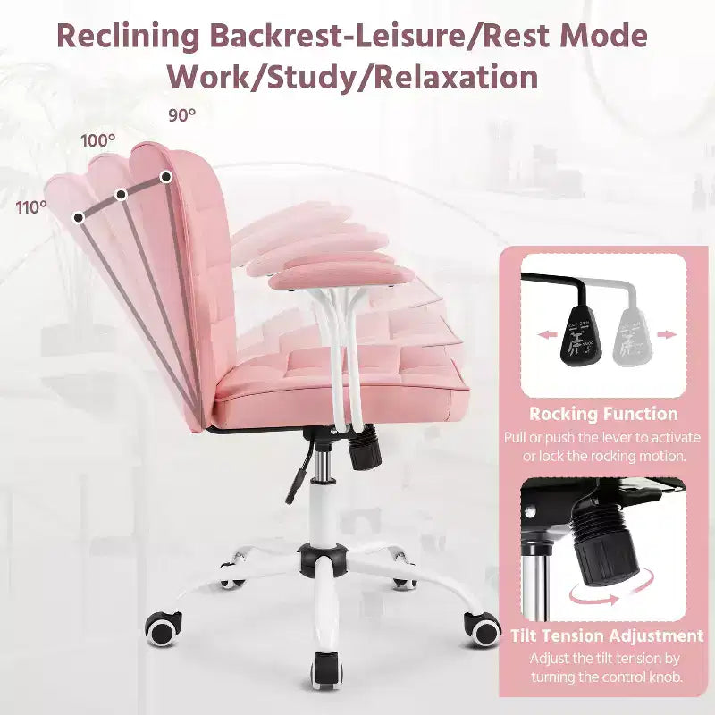 Chaise de Bureau Ergonomique Yaheetech en Similicuir avec Accoudoirs