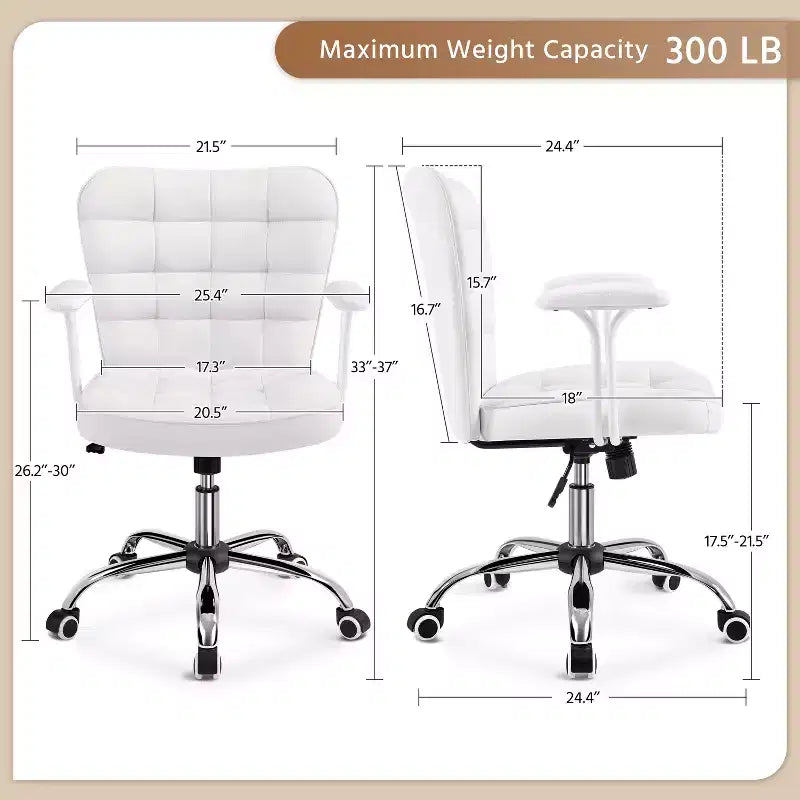 Chaise de Bureau Ergonomique Yaheetech en Similicuir avec Accoudoirs