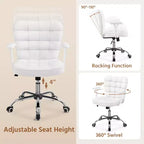 Chaise de Bureau Ergonomique Yaheetech en Similicuir avec Accoudoirs