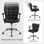 Chaise de Bureau Ergonomique Yaheetech en Similicuir avec Accoudoirs