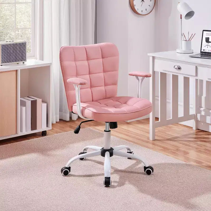 Chaise de Bureau Ergonomique Yaheetech en Similicuir avec Accoudoirs