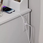35,4 W Coiffeuse élégante avec 2 grands tiroirs et chaise, miroir de coiffeuse avec lumière LED 3 couleurs pour le maquillage, blanc 4 W - ModernLuxe