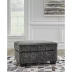 Pouf rectangulaire fermement rembourré Lonoke Contemporary Signature Design by Ashley, gris foncé