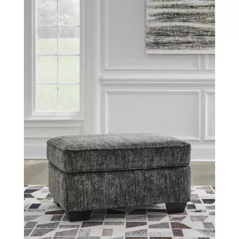 Pouf rectangulaire fermement rembourré Lonoke Contemporary Signature Design by Ashley, gris foncé