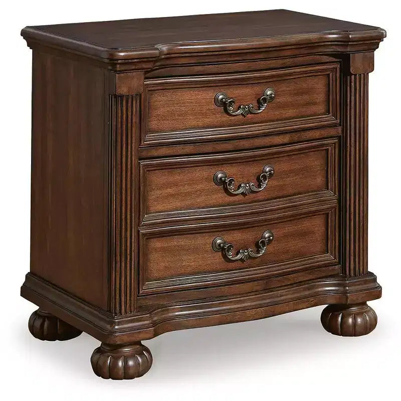 Signature Design by Ashley Lavinton Nightstand - 3 Drawer Traditional Bedroom End Table with Hidden Tray - Brown