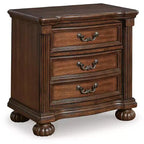 Signature Design by Ashley Lavinton Nightstand - 3 Drawer Traditional Bedroom End Table with Hidden Tray - Brown