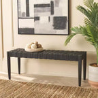 Banc tressé en cuir Walda - BCH4000 - Noir - Safavieh