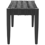 Banc tressé en cuir Walda - BCH4000 - Noir - Safavieh