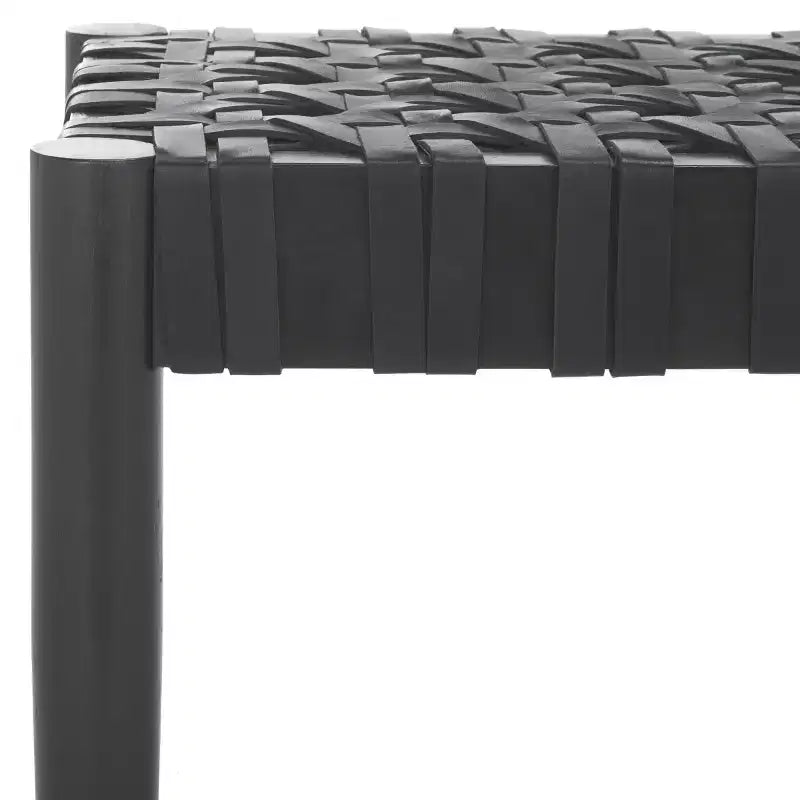 Banc tressé en cuir Walda - BCH4000 - Noir - Safavieh