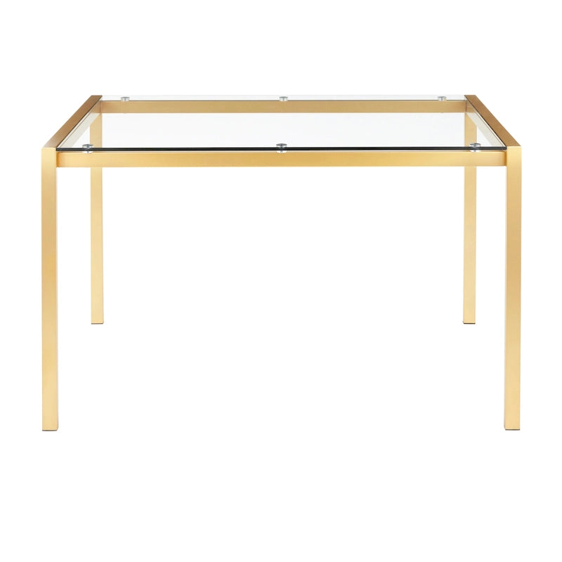 Table à manger Fuji contemporaine et glamour dorée - S/O