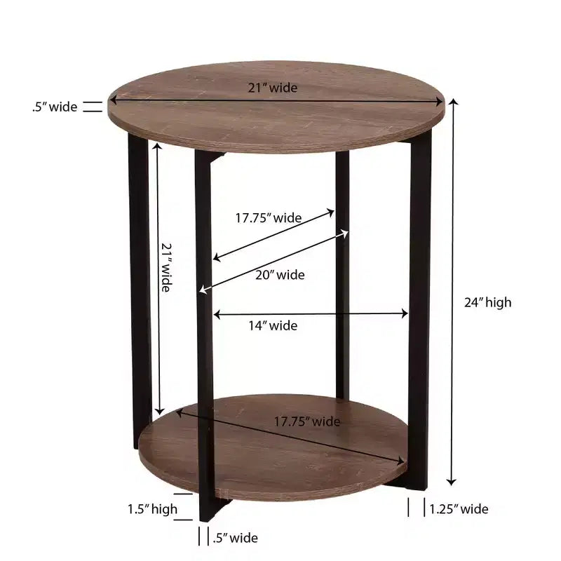Table d'appoint ronde Jamestown Household Essentials