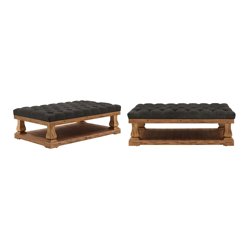 Gdansk Linen Baluster Rectangular Ottoman