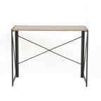 OS Home and Office Furniture Model No Tool Writing Desk with Metal Legs and Sewn Oak Laminate Top