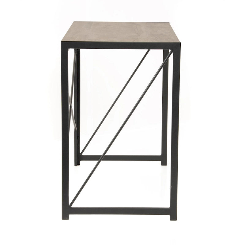 OS Home and Office Furniture Model No Tool Writing Desk with Metal Legs and Sewn Oak Laminate Top