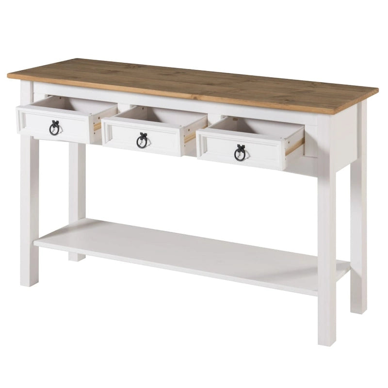 OS Home and Office Furniture Model Cottage Series COW933 Wood Hall Table in Corona Snow
