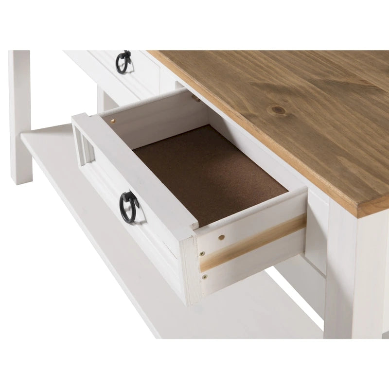 OS Home and Office Furniture Model Cottage Series COW933 Wood Hall Table in Corona Snow