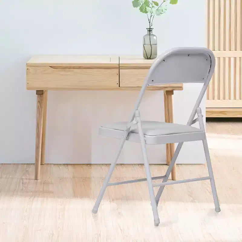 SUGIFT Lot de 4 Chaises Pliantes avec Sièges Rembourrés, Structure en Métal avec Assise et Dossier en Cuir PU, Capacité 158 kg, Blanc