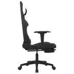 vidaXL - Fauteuil de massage gamer en tissu noir et blanc réglable avec repose-pieds - Fauteuil de jeu de style moderne idéal pour les joueurs