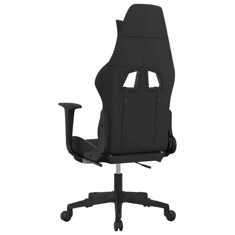 vidaXL - Fauteuil de massage gamer en tissu noir et blanc réglable avec repose-pieds - Fauteuil de jeu de style moderne idéal pour les joueurs