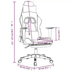 vidaXL - Fauteuil de massage gamer en tissu noir et blanc réglable avec repose-pieds - Fauteuil de jeu de style moderne idéal pour les joueurs