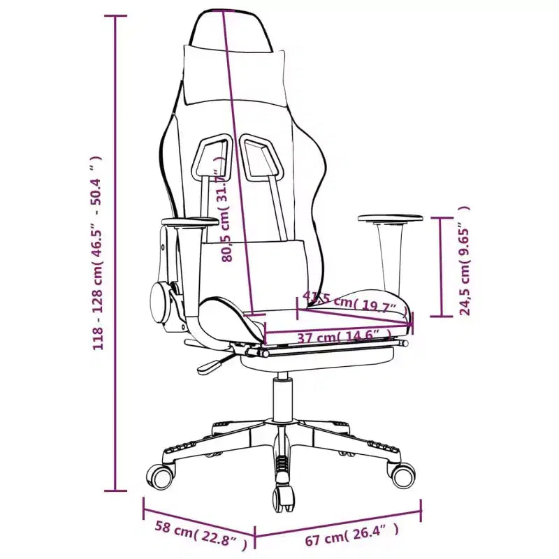 vidaXL Massage Gaming Chair with Footrest, Black&Green, Faux Leather