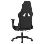 vidaXL Gaming Chair with Footrest, Black and Light Green, Fabric