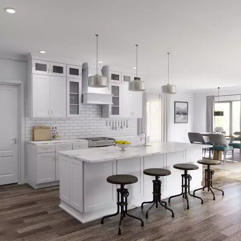 HOMLUX Meuble haut de cuisine Shaker blanc, facile à monter, prêt à assembler. Verre NON inclus.