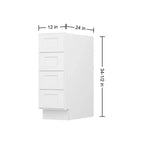 Meuble bas de cuisine Homlux Easy-DIY à assembler, blanc, avec 4 tiroirs