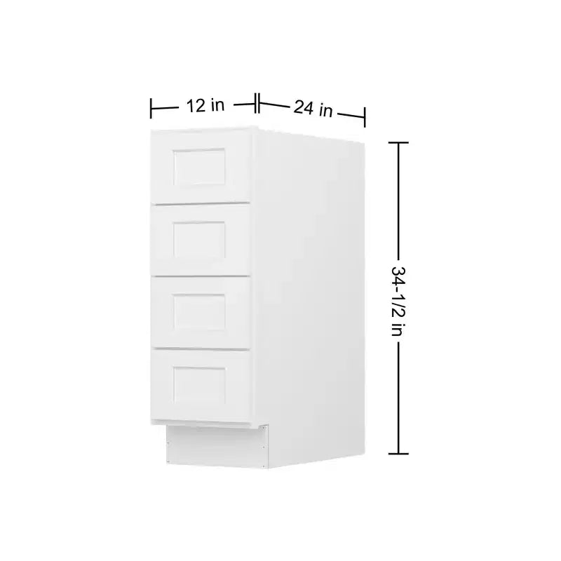 Meuble bas de cuisine Homlux Easy-DIY à assembler, blanc, avec 4 tiroirs