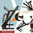 Ksports Multi-Functional Electric Treadmill Home Gym Cardio Strength Training Workout Set w/ Ab Mat, Sit-Up Strap, & Adjustable Incline