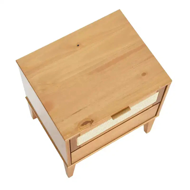 Table de chevet Storied Home Crawford en bois massif avec 2 tiroirs de rangement