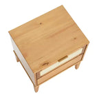 Table de chevet Storied Home Crawford en bois massif avec 2 tiroirs de rangement