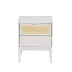 Table de chevet Storied Home Crawford en bois massif avec 2 tiroirs de rangement