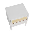 Table de chevet Storied Home Crawford en bois massif avec 2 tiroirs de rangement