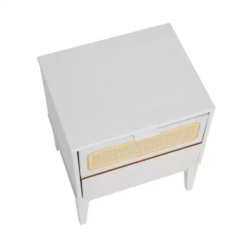 Table de chevet Storied Home Crawford en bois massif avec 2 tiroirs de rangement