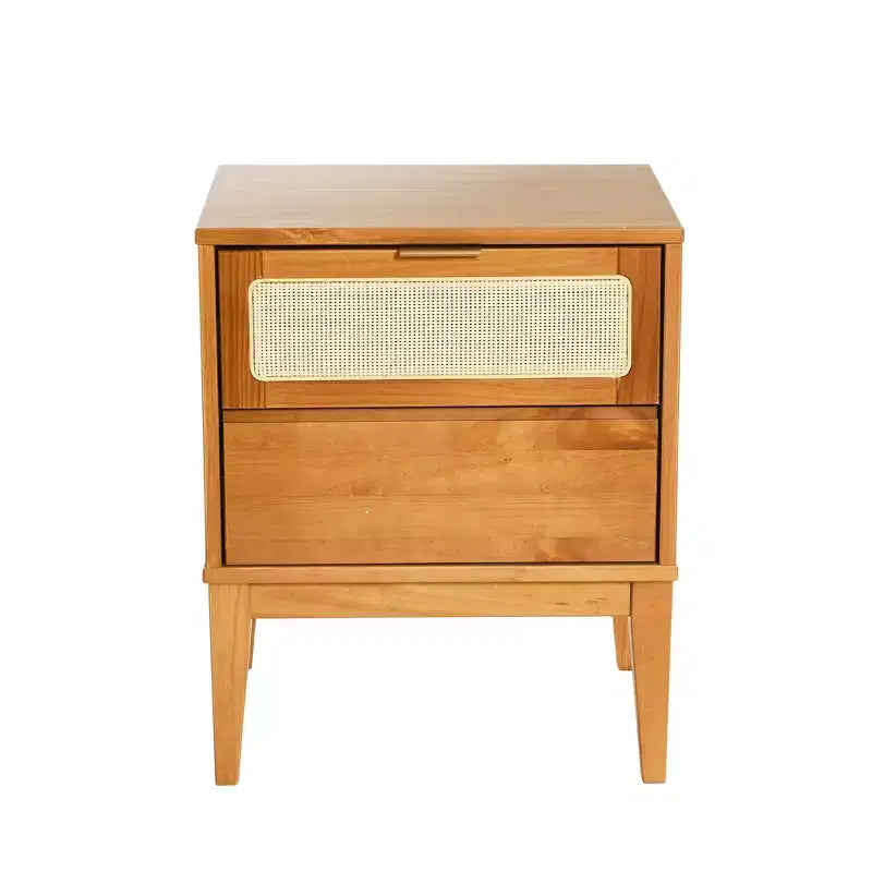 Table de chevet Storied Home Crawford en bois massif avec 2 tiroirs de rangement