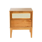 Table de chevet Storied Home Crawford en bois massif avec 2 tiroirs de rangement
