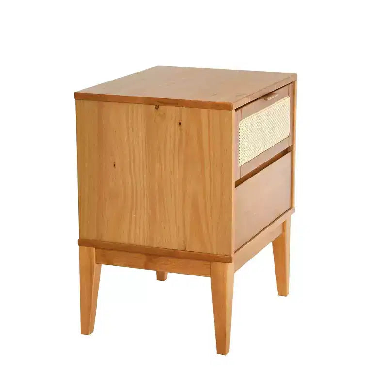 Table de chevet Storied Home Crawford en bois massif avec 2 tiroirs de rangement