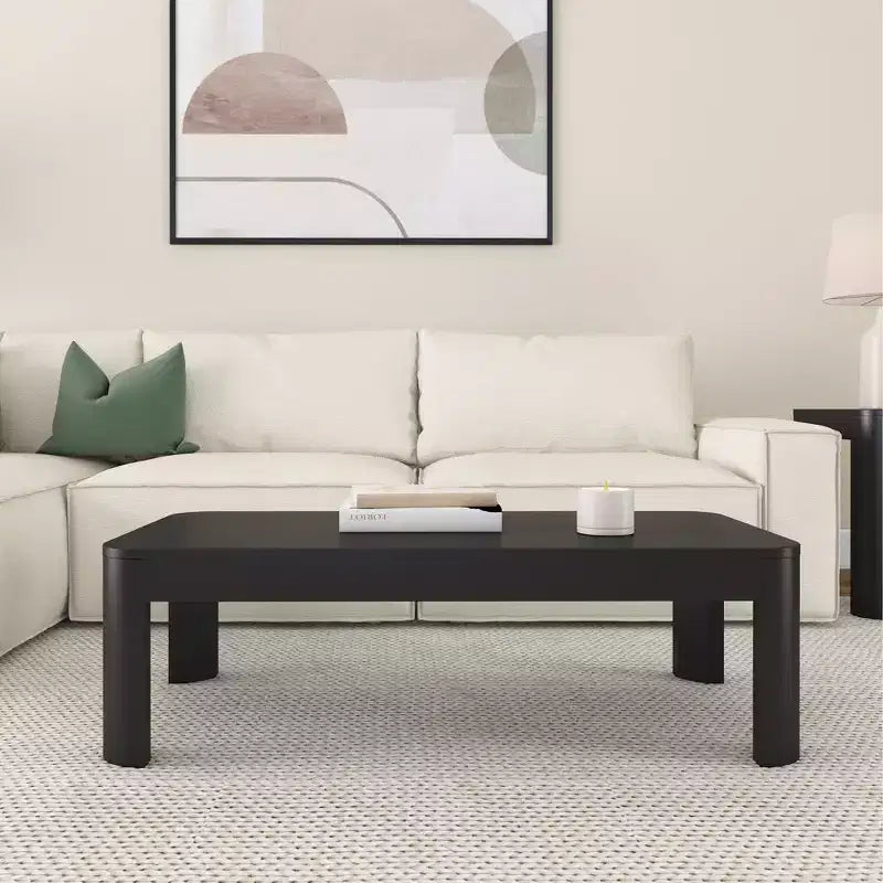 Table basse rectangulaire moderne 48 po en bois massif Plank+Beam, table basse pour salon