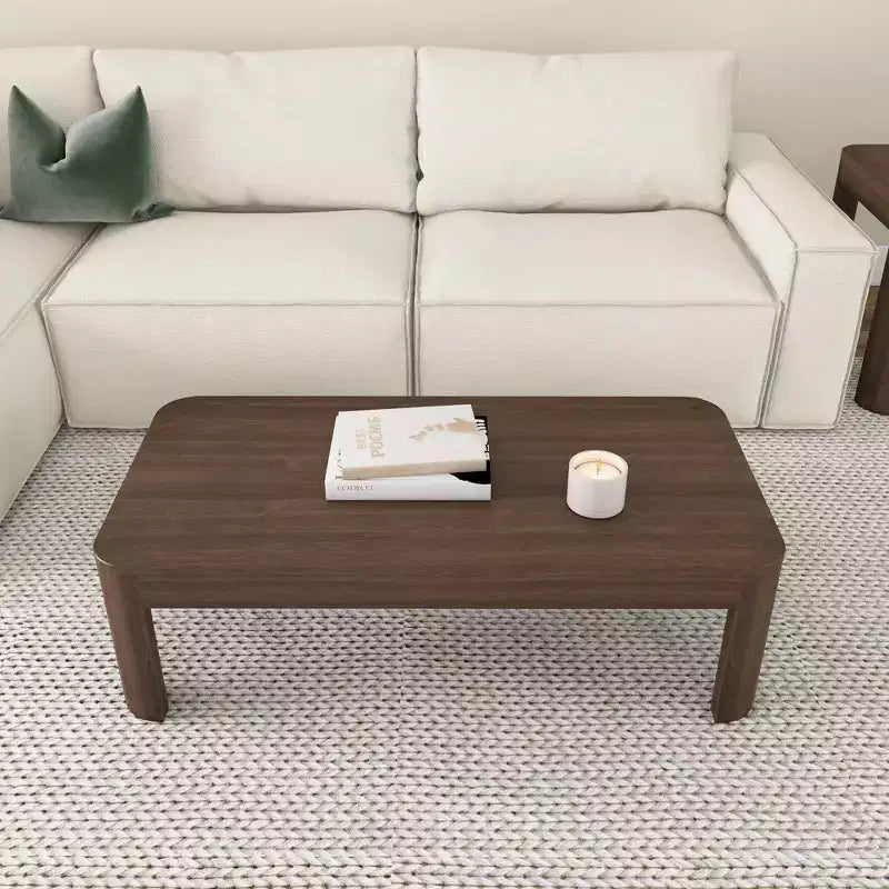 Table basse rectangulaire moderne 48 po en bois massif Plank+Beam, table basse pour salon