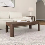 Table basse rectangulaire moderne 48 po en bois massif Plank+Beam, table basse pour salon