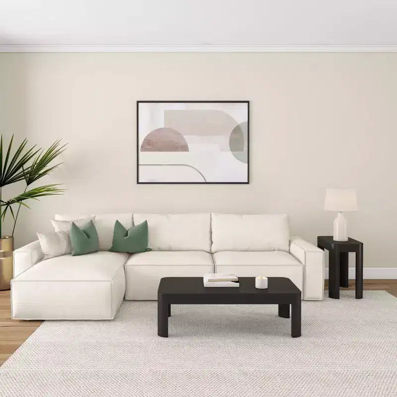 Table basse rectangulaire moderne 48 po en bois massif Plank+Beam, table basse pour salon