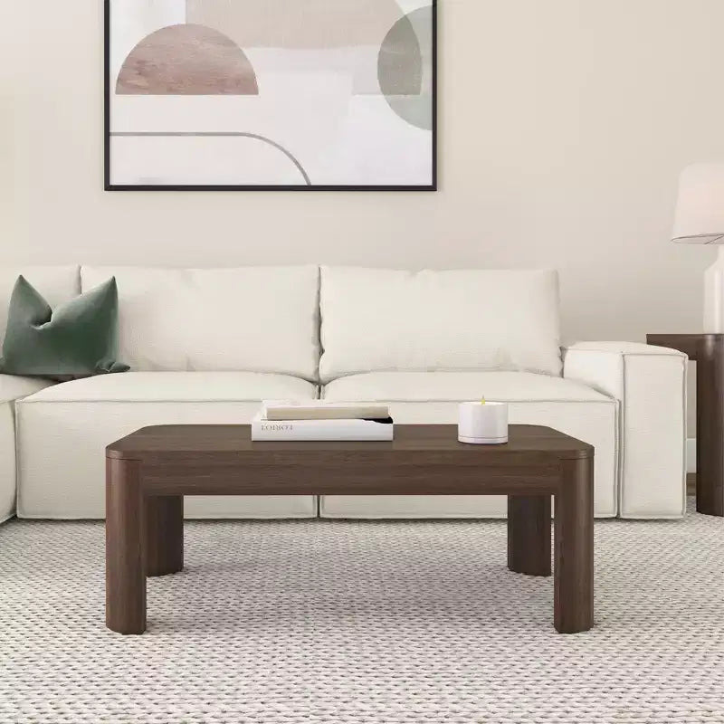 Table basse rectangulaire moderne Plank+Beam en bois massif 40, table basse pour salon